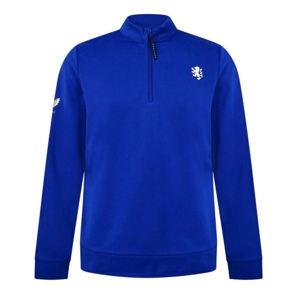 Castore Mens Rangers FC Quarter Zip Long-Sleeved Fleece Top / Royal Blue